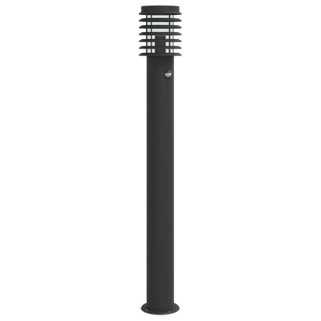 vidaXL Wegeleuchte mit Bewegungsmelder Schwarz 110 cm Edelstahl