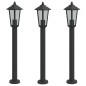 vidaXL Wegeleuchten 3 Stk. Schwarz 80 cm Edelstahl vidaXL Wegeleuchten 3 Stk. Schwarz 80 cm Edelstahl