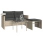 vidaXL 3-tlg. Garten-Sofagarnitur mit Kissen Hellgrau Poly Rattan vidaXL 3-tlg. Garten-Sofagarnitur mit Kissen Hellgrau Poly Rattan