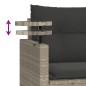 vidaXL 3-tlg. Garten-Sofagarnitur mit Kissen Hellgrau Poly Rattan vidaXL 3-tlg. Garten-Sofagarnitur mit Kissen Hellgrau Poly Rattan