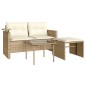vidaXL 3-tlg. Garten-Sofagarnitur mit Kissen Beige Poly Rattan vidaXL 3-tlg. Garten-Sofagarnitur mit Kissen Beige Poly Rattan