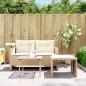 vidaXL 3-tlg. Garten-Sofagarnitur mit Kissen Beige Poly Rattan vidaXL 3-tlg. Garten-Sofagarnitur mit Kissen Beige Poly Rattan