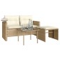 vidaXL 3-tlg. Garten-Sofagarnitur mit Kissen Beige Poly Rattan vidaXL 3-tlg. Garten-Sofagarnitur mit Kissen Beige Poly Rattan