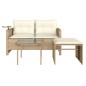 vidaXL 3-tlg. Garten-Sofagarnitur mit Kissen Beige Poly Rattan vidaXL 3-tlg. Garten-Sofagarnitur mit Kissen Beige Poly Rattan