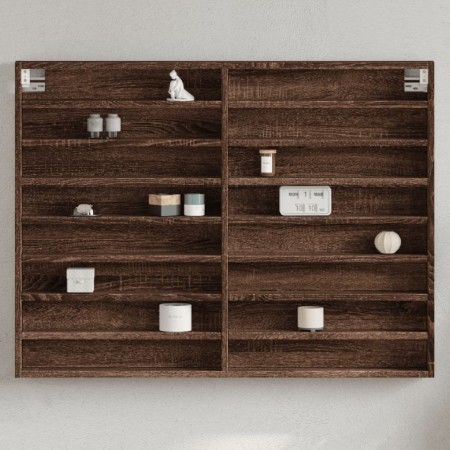 vidaXL Vitrinenschrank Braun Eichen-Optik 100x8,5x75 cm Holzwerkstoff