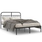 vidaXL Bettgestell mit Kopfteil Metall Schwarz 140x190 cm vidaXL Bettgestell mit Kopfteil Metall Schwarz 140x190 cm