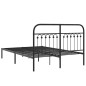 vidaXL Bettgestell mit Kopfteil Metall Schwarz 140x190 cm vidaXL Bettgestell mit Kopfteil Metall Schwarz 140x190 cm