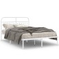 vidaXL Bettgestell mit Kopfteil Metall Weiß 140x190 cm vidaXL Bettgestell mit Kopfteil Metall Weiß 140x190 cm