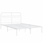 vidaXL Bettgestell mit Kopfteil Metall Weiß 140x190 cm vidaXL Bettgestell mit Kopfteil Metall Weiß 140x190 cm