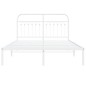 vidaXL Bettgestell mit Kopfteil Metall Weiß 140x190 cm vidaXL Bettgestell mit Kopfteil Metall Weiß 140x190 cm