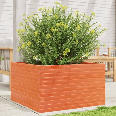 vidaXL Pflanzkübel Wachsbraun 80x80x45,5 cm Massivholz Kiefer
