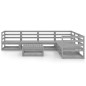 vidaXL 7-tlg. Garten-Lounge-Set Grau Kiefer Massivholz vidaXL 7-tlg. Garten-Lounge-Set Grau Kiefer Massivholz
