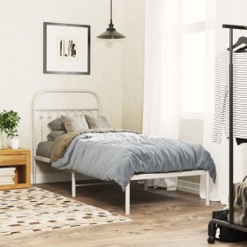 vidaXL Bettgestell mit Kopfteil Metall Weiß 80x200 cm