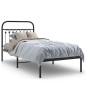 vidaXL Bettgestell mit Kopfteil Metall Schwarz 90x190 cm vidaXL Bettgestell mit Kopfteil Metall Schwarz 90x190 cm