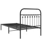 vidaXL Bettgestell mit Kopfteil Metall Schwarz 90x190 cm vidaXL Bettgestell mit Kopfteil Metall Schwarz 90x190 cm
