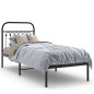 vidaXL Bettgestell mit Kopfteil Metall Schwarz 75x190 cm vidaXL Bettgestell mit Kopfteil Metall Schwarz 75x190 cm