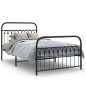 vidaXL Bettgestell mit Kopf- und Fußteil Metall Schwarz 107x203 cm vidaXL Bettgestell mit Kopf- und Fußteil Metall Schwarz 107x203 cm