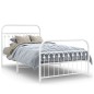 vidaXL Bettgestell mit Kopf- und Fußteil Metall Weiß 107x203 cm vidaXL Bettgestell mit Kopf- und Fußteil Metall Weiß 107x203 cm