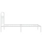 vidaXL Bettgestell mit Kopfteil Metall Weiß 90x200 cm vidaXL Bettgestell mit Kopfteil Metall Weiß 90x200 cm