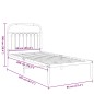 vidaXL Bettgestell mit Kopfteil Metall Weiß 90x200 cm vidaXL Bettgestell mit Kopfteil Metall Weiß 90x200 cm
