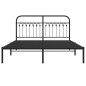 vidaXL Bettgestell mit Kopfteil Metall Schwarz 150x200 cm vidaXL Bettgestell mit Kopfteil Metall Schwarz 150x200 cm