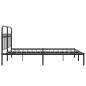 vidaXL Bettgestell mit Kopfteil Metall Schwarz 150x200 cm vidaXL Bettgestell mit Kopfteil Metall Schwarz 150x200 cm