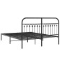 vidaXL Bettgestell mit Kopfteil Metall Schwarz 150x200 cm vidaXL Bettgestell mit Kopfteil Metall Schwarz 150x200 cm