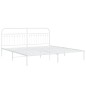 vidaXL Bettgestell mit Kopfteil Metall Weiß 200x200 cm