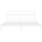 vidaXL Bettgestell mit Kopfteil Metall Weiß 200x200 cm