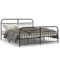 vidaXL Bettgestell mit Kopf- und Fußteil Metall Schwarz 183x213 cm vidaXL Bettgestell mit Kopf- und Fußteil Metall Schwarz 183x213 cm