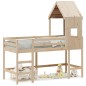 vidaXL Hochbett mit Leiter und Dach 90x200 cm Massivholz Kiefer vidaXL Hochbett mit Leiter und Dach 90x200 cm Massivholz Kiefer