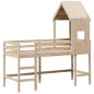 vidaXL Hochbett mit Leiter und Dach 90x200 cm Massivholz Kiefer vidaXL Hochbett mit Leiter und Dach 90x200 cm Massivholz Kiefer
