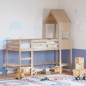 vidaXL Hochbett mit Leiter und Dach 90x190 cm Massivholz Kiefer vidaXL Hochbett mit Leiter und Dach 90x190 cm Massivholz Kiefer