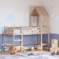 vidaXL Hochbett mit Leiter und Dach 90x190 cm Massivholz Kiefer vidaXL Hochbett mit Leiter und Dach 90x190 cm Massivholz Kiefer