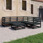 6-tlg. Garten-Lounge-Set Schwarz Massivholz Kiefer 6-tlg. Garten-Lounge-Set Schwarz Massivholz Kiefer