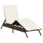 vidaXL Sonnenliegen mit Auflagen 2 Stk. Braun Poly Rattan vidaXL Sonnenliegen mit Auflagen 2 Stk. Braun Poly Rattan