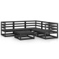 6-tlg. Garten-Lounge-Set Schwarz Massivholz Kiefer 6-tlg. Garten-Lounge-Set Schwarz Massivholz Kiefer