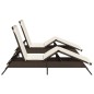 vidaXL Sonnenliegen mit Auflagen 2 Stk. Braun Poly Rattan vidaXL Sonnenliegen mit Auflagen 2 Stk. Braun Poly Rattan