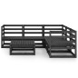 6-tlg. Garten-Lounge-Set Schwarz Massivholz Kiefer 6-tlg. Garten-Lounge-Set Schwarz Massivholz Kiefer