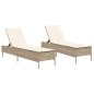 vidaXL Sonnenliegen mit Auflagen 2 Stk. Beige Poly Rattan vidaXL Sonnenliegen mit Auflagen 2 Stk. Beige Poly Rattan