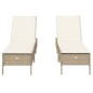vidaXL Sonnenliegen mit Auflagen 2 Stk. Beige Poly Rattan vidaXL Sonnenliegen mit Auflagen 2 Stk. Beige Poly Rattan