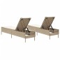 vidaXL Sonnenliegen mit Auflagen 2 Stk. Beige Poly Rattan vidaXL Sonnenliegen mit Auflagen 2 Stk. Beige Poly Rattan