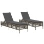 vidaXL Sonnenliegen mit Auflagen 2 Stk. Grau Poly Rattan vidaXL Sonnenliegen mit Auflagen 2 Stk. Grau Poly Rattan