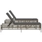 vidaXL Sonnenliegen mit Auflagen 2 Stk. Grau Poly Rattan vidaXL Sonnenliegen mit Auflagen 2 Stk. Grau Poly Rattan