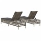 vidaXL Sonnenliegen mit Auflagen 2 Stk. Grau Poly Rattan vidaXL Sonnenliegen mit Auflagen 2 Stk. Grau Poly Rattan