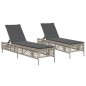 vidaXL Sonnenliegen mit Auflagen 2 Stk. Hellgrau Poly Rattan vidaXL Sonnenliegen mit Auflagen 2 Stk. Hellgrau Poly Rattan
