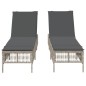 vidaXL Sonnenliegen mit Auflagen 2 Stk. Hellgrau Poly Rattan vidaXL Sonnenliegen mit Auflagen 2 Stk. Hellgrau Poly Rattan