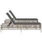 vidaXL Sonnenliegen mit Auflagen 2 Stk. Hellgrau Poly Rattan vidaXL Sonnenliegen mit Auflagen 2 Stk. Hellgrau Poly Rattan