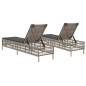 vidaXL Sonnenliegen mit Auflagen 2 Stk. Hellgrau Poly Rattan vidaXL Sonnenliegen mit Auflagen 2 Stk. Hellgrau Poly Rattan