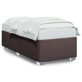 vidaXL Bettgestell Dunkelbraun 100x200 cm Stoff
